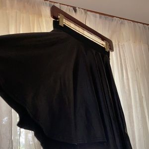 Short leather flowy skater girl skirt